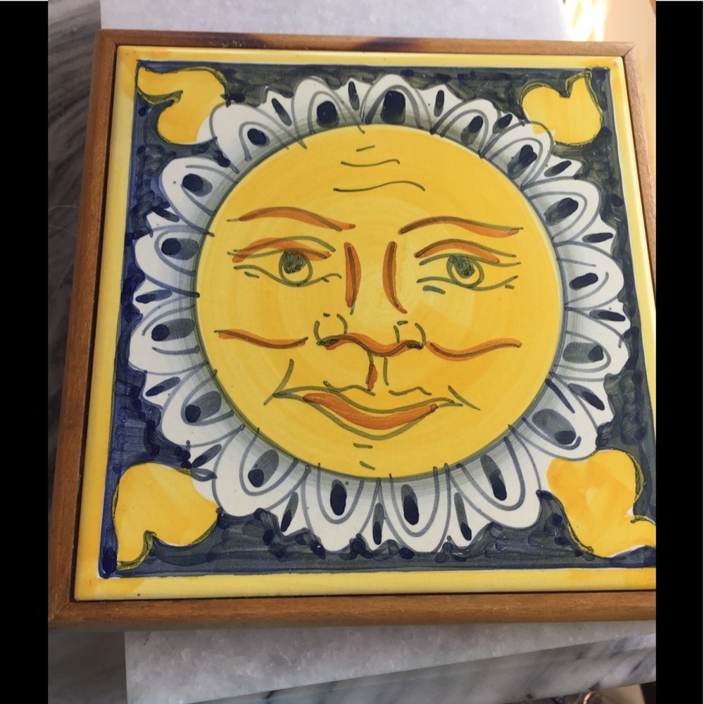 Gianfranco Ferre Sun Tile with Yellow and Blue Accents